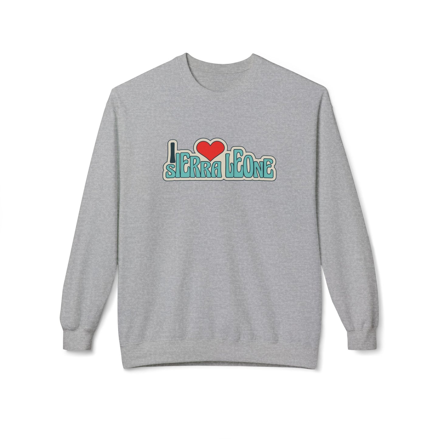 I Love Sierra Leone Unisex Midweight Softstyle Fleece Crewneck Sweatshirt