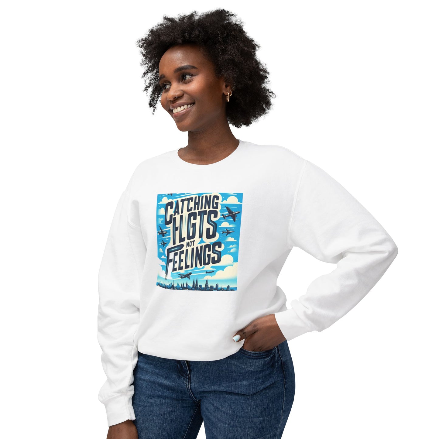 Catching Flights Unisex Lightweight Crewneck Sweatshirt