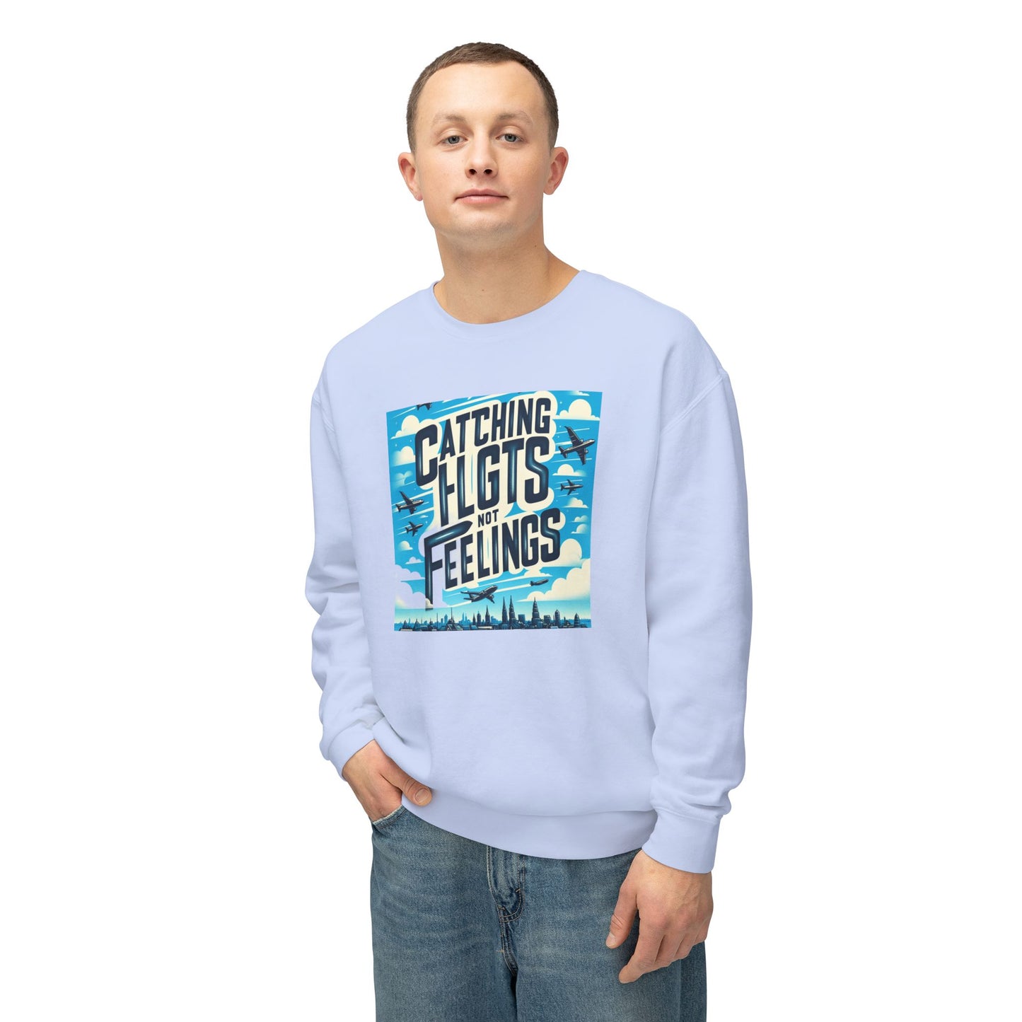 Catching Flights Unisex Lightweight Crewneck Sweatshirt